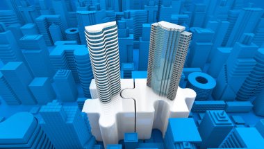 birleşme ve satın alma iş kavramları, birleştirme şirket bulmaca üzerinde