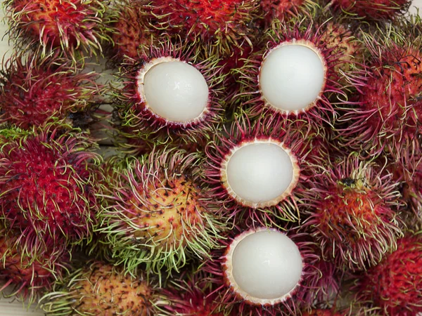 Rambutan γλυκά νόστιμα ταϊλανδέζικα φρούτων — Φωτογραφία Αρχείου