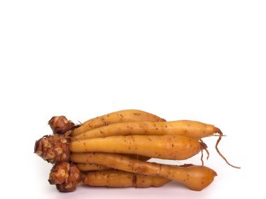 Parmak kökü, Kaempfer, Boesenbergia beyaz arkaplanda.