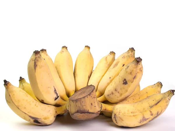 Plátano cultivado sobre un fondo blanco . — Foto de Stock