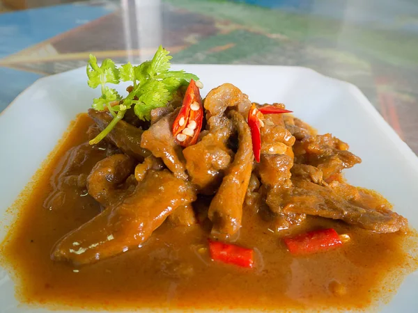 (Nahaufnahme) Rindfleisch rotes Curry — Stockfoto