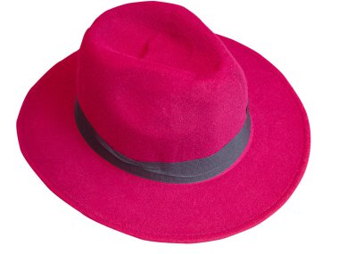 Kırmızı kadın şapkası. (kırpma yolu)