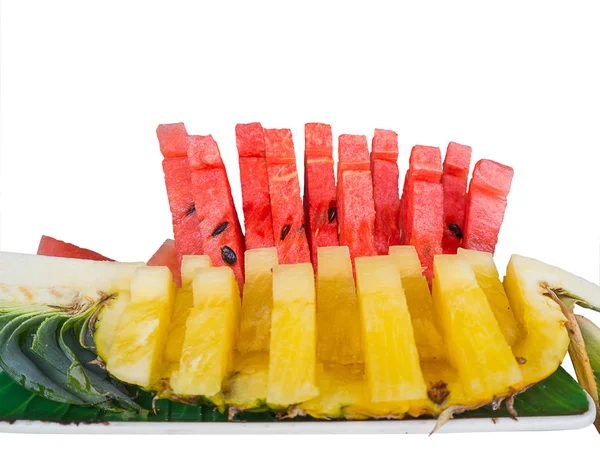 Wassermelone und Ananas. — Stockfoto