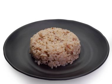 kahverengi pirinç bir kase. (kırpma yolu