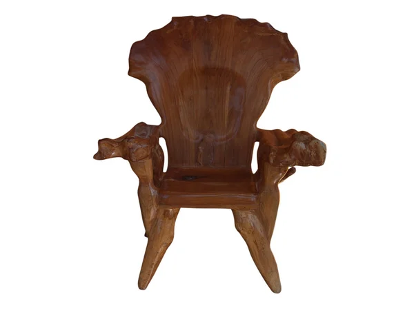 Chaise en bois, isolée sur fond blanc . — Photo