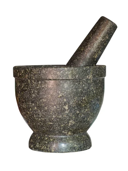 Каменный раствор и пестик, тайский инструмент для приготовления пищи . — стоковое фото
