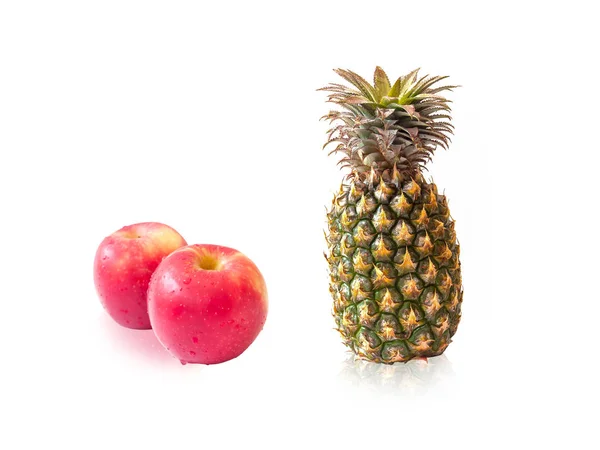 Ananas, Apfel, frisches Obst. — Stockfoto