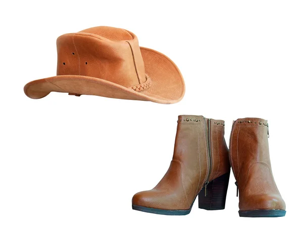 Cowboy boots and hat. — Stock Photo, Image