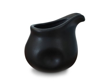 Süt kabı, siyah seramik sürahi. (kırpma yolu)