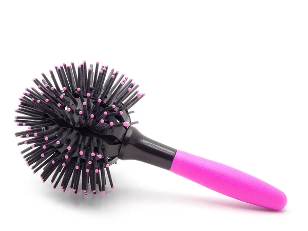 Brosse à cheveux rose, vieux peigne à cheveux . — Photo