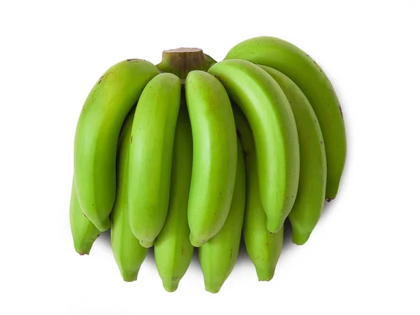 Banana Cavendish Banana Bando Verde Cru Isolado Fundo Branco Caminho — Fotografia de Stock