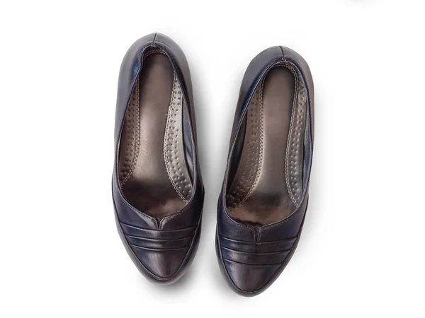 Stijlvolle Women Schoenen Zwart Damesschoenen Geïsoleerd Een Witte Achtergrond Uitknippad — Stockfoto