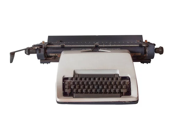 Old Vintage Typewriter Isolated White Background Clipping Path — Stock Photo, Image