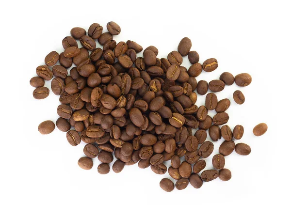 Kaffebönor isolerad på vit bakgrund. — Stockfoto