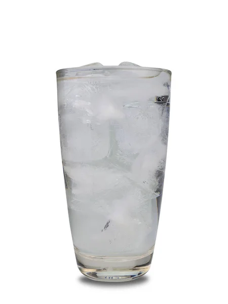 Питна Вода Кубиками Льоду Ізольована Білому Тлі Він Має Відсічний — стокове фото