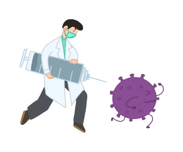 Doctor Hero Fight Covid Corona Virus Concept — Stock Photo, Image