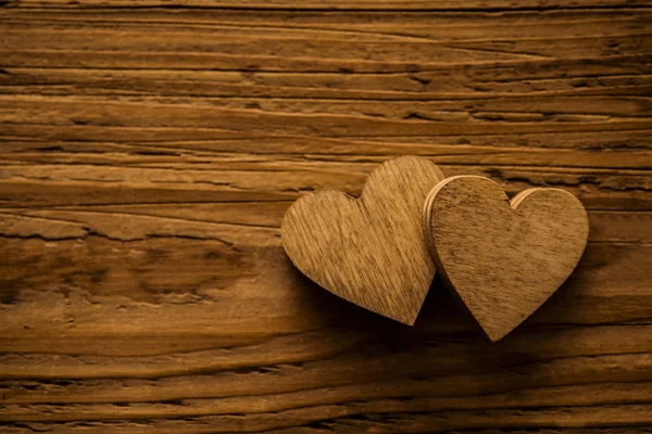 Two wooden hearts — Stock Photo, Image