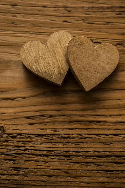 Two wooden hearts — Stock Photo, Image