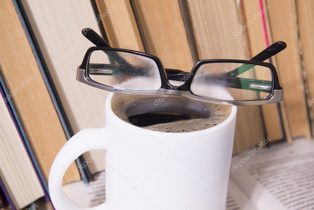 fogged up glasses lying on cup
