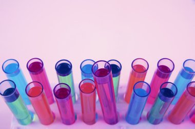 test tüpleri satırlarda düzenlenen