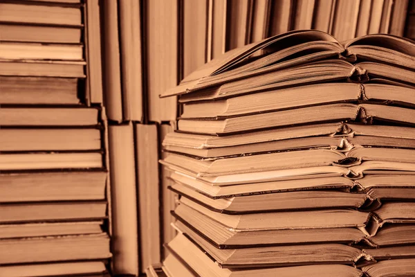 Paper books stacks background — Stock Photo, Image