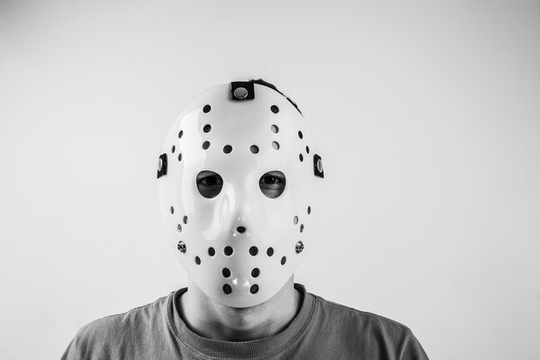  white mask on young man