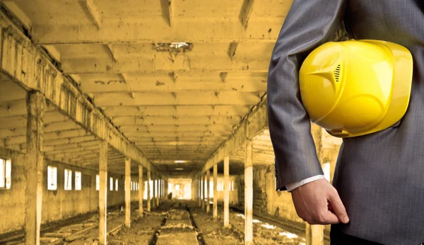 Engineer with  helmet standing — Stock Photo, Image