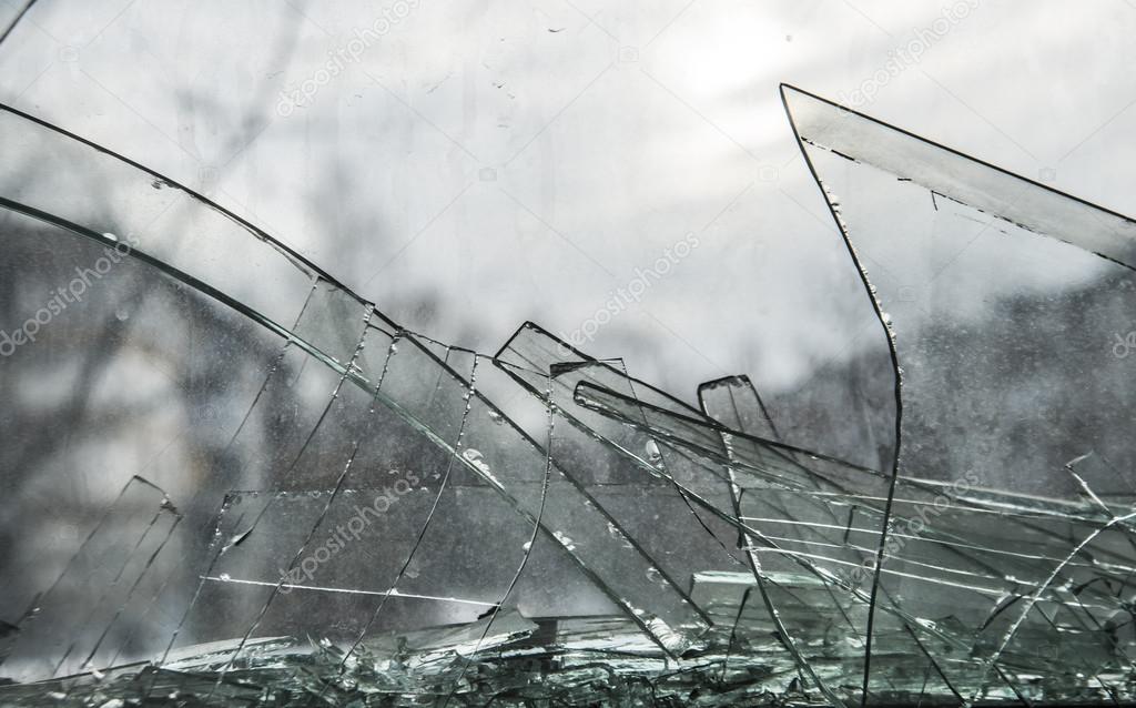 broken glass in window 