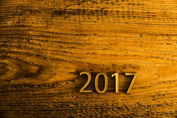 Αριθμός 2017 στις ξύλινες σανίδες — Φωτογραφία Αρχείου