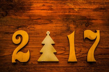 köknar ağacı ahşap arka plan üzerinde ile sayılar