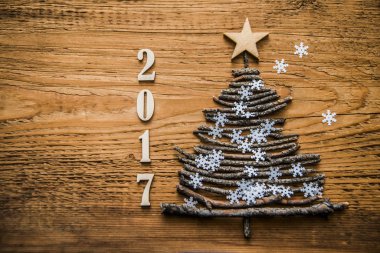 Mutlu yeni yıl 2017 kartı