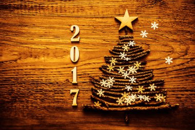 Mutlu yeni yıl 2017 kartı