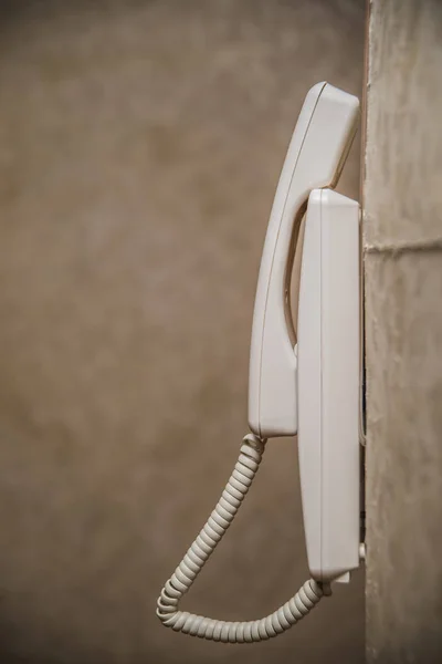 Interphone maison en plastique blanc — Photo