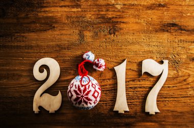 Noel örme topu ile kartı 