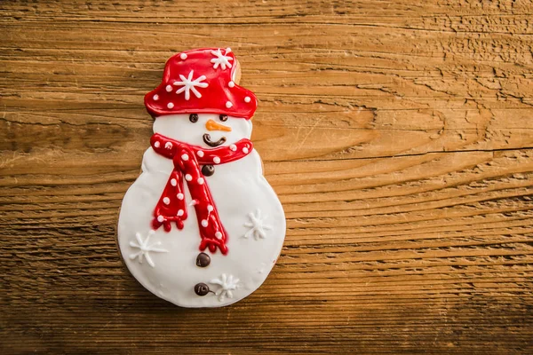 Navidad blanco jengibre muñeco de nieve —  Fotos de Stock
