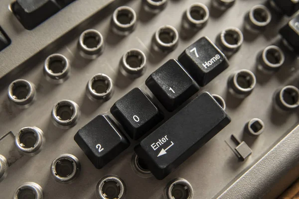 汚いキーボード ボタンと番号 — ストック写真