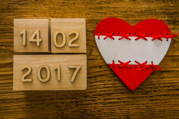 Calendario cubo sobre fondo de madera —  Fotos de Stock