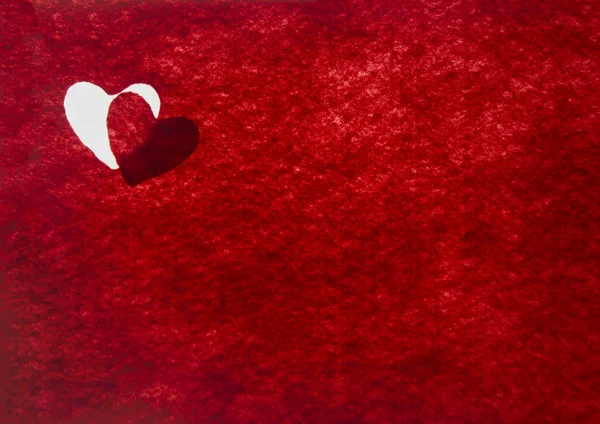 Cuore decorativo da feltro rosso — Foto Stock