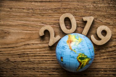 mutlu yeni yıl kartı ile dünya 