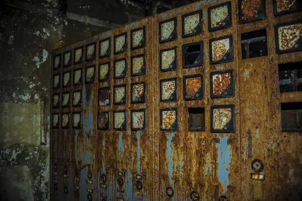 Old rusty electrical switchboards — Stock Photo, Image