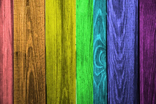Planches en bois avec sept couleurs — Photo