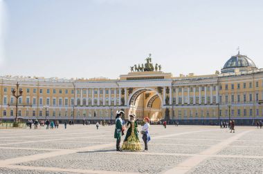 Emperor in front of Winter Palace clipart