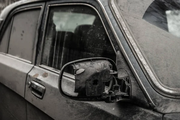 Old dirty black car — Stock Photo, Image