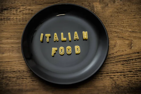 Parole cibo italiano fatto di spaghetti — Foto Stock