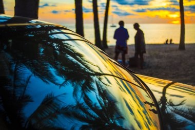 Araba cam yansıması 