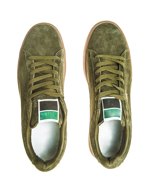 Sport green sneakers — Stock Photo, Image