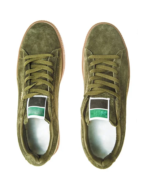 Sport green sneakers — Stock Photo, Image