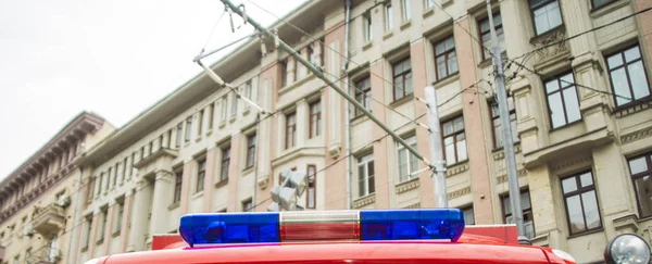 Fire service truck  on street — Stock Photo, Image