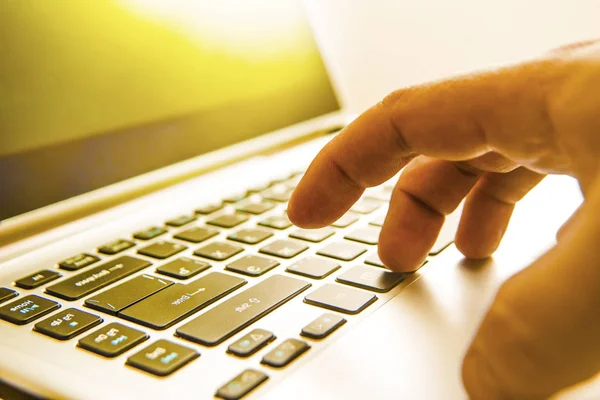 Typing male hand — Stock Photo, Image