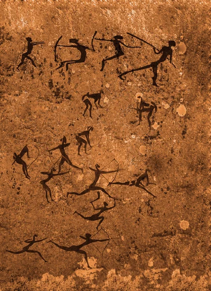 Figuren van dieren en jagers — Stockfoto